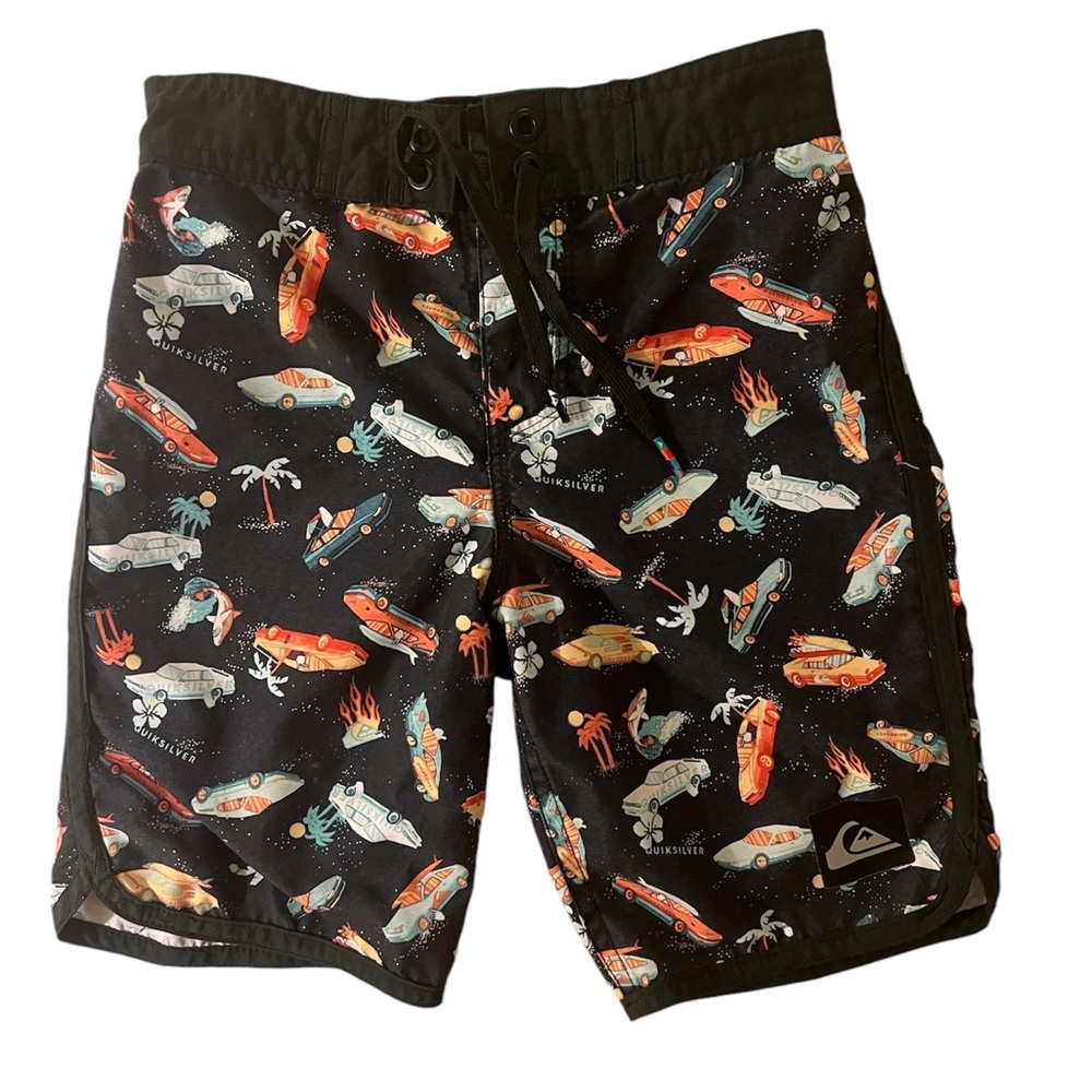 Quiksilver Little Boys Size 5 Surf Cars Boardshort Swim Trunks EUC Kids Cruise